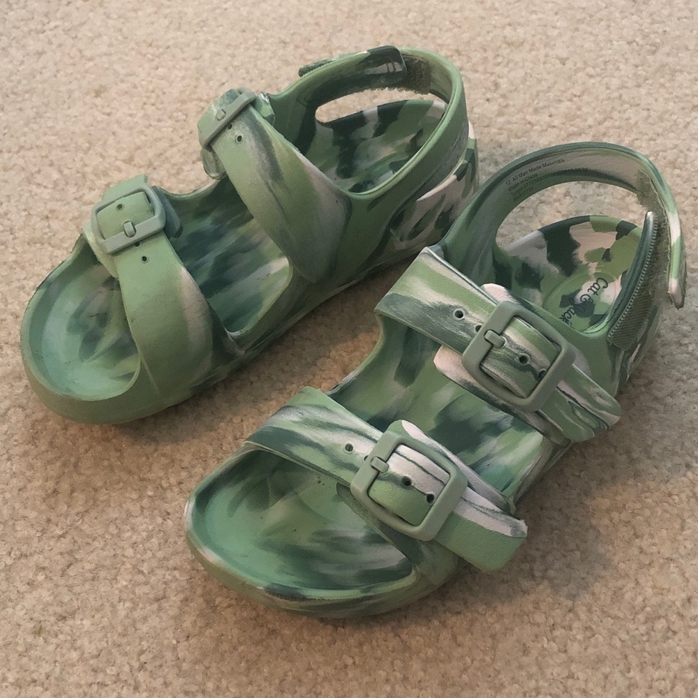 Cat & Jack Green Camouflage Kids Sandals